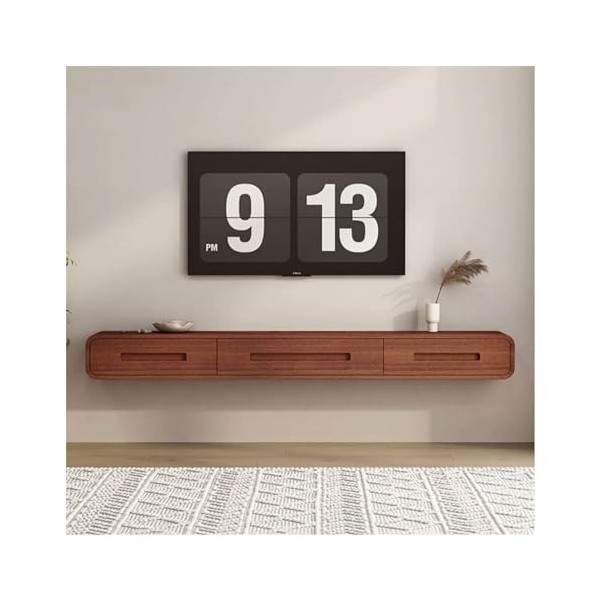 Meuble TV Suspendu Étagère TV murale, composants darmoire de console multimédia flottante, support de télévision, deux tiroi