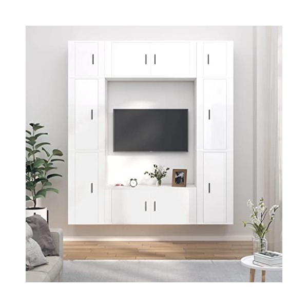 VEEKI Meuble TV, Meuble TV Suspendu, Meuble TV Industriel, Meuble TV Bois, Meuble Chambre, Convient pour Salon ou Chambre, En