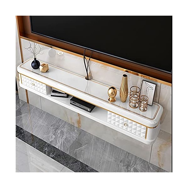 IBOWZ Meuble TV Suspendu Meuble TV Meuble Mural Meuble TV Flottant Étagère pour Salon Boîte Supérieure Boîte de Rangement de 