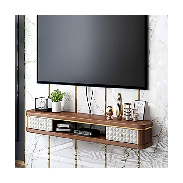 IBOWZ Meuble TV Suspendu Meuble TV Meuble Mural Meuble TV Flottant Étagère pour Salon Boîte Supérieure Boîte de Rangement de 