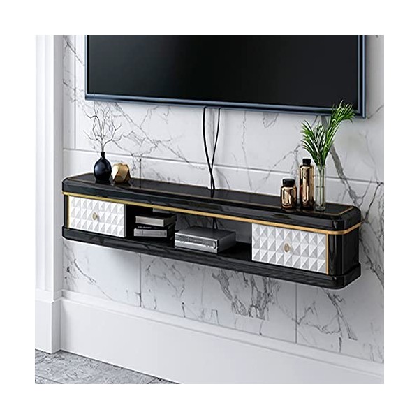 IBOWZ Meuble TV Suspendu Meuble TV Meuble Mural Meuble TV Flottant Étagère pour Salon Boîte Supérieure Boîte de Rangement de 