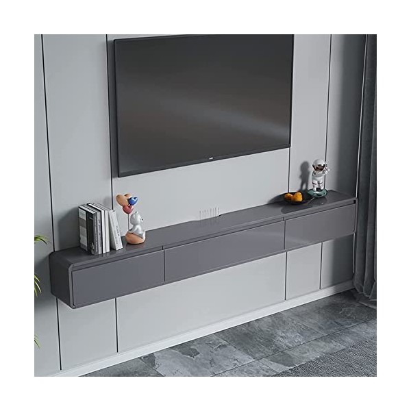Meuble TV mural 47,2/59 pouces Meuble TV flottant mural avec 2 tiroirs, console murale pour meuble TV, centre de divertisseme