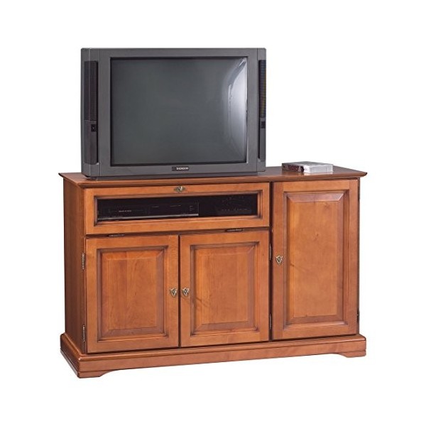 Générique Meuble TV HiFi Grand Ecran Plaqué Merisier, Bois, 46,5x120,5x77 cm