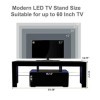 JOYSOURCE Meuble TV LED noir brillant avec lumières LED RVB - Meuble TV en bois pour jeux vidéo - Meuble TV de 55/60" - Meubl