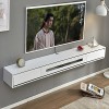 XIBANY Meuble TV Mural Console TV Flottante avec 2 Tiroirs, Meuble TV Flottant de 47,2 Pouces, pour Décodeurs Câbles/Routeurs