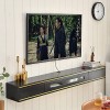 XIBANY Meuble TV Mural Console TV Flottante avec 2 Tiroirs, Meuble TV Flottant de 47,2 Pouces, pour Décodeurs Câbles/Routeurs