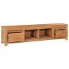 Meuble TV en teck massif 135 x 30 x 35 cm