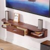 HeEdz Étagère à Composants de Support Flottant, Console Murale 120, étagère vidéo Woodeno, pour chambre/salon/B/120Cm