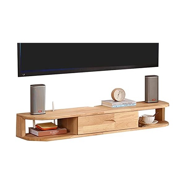 HeEdz Étagère à Composants de Support Flottant, Console Murale 120, étagère vidéo Woodeno, pour chambre/salon/a/120Cm