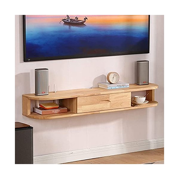 HeEdz Étagère à Composants de Support Flottant, Console Murale 120, étagère vidéo Woodeno, pour chambre/salon/a/120Cm