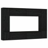 Gecheer Meubles TV 8 pièce Noir Bois Massif de pin Banc TV, Support de Télévision pour Salon, Chambre Meubles de Maison