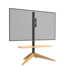Cavus Cross 120 Meuble TV design avec étagère en chêne massif européen 120 ° pivotant standard pour TV 81,3-65" à 30 kg