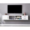 Kamnik Meuble TV Flottant, Meuble TV Mural Multifonctionnel à Deux Couches avec Trous pour câbles, utilisé pour Stocker Les p