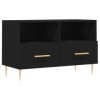 Meuble TV Noir 80x36x50 cm Bois dingénierie - Meuble TV, Armoire Basse Centre, Support Télé pour Salon Chambre,