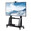 Support TV sur Pied Chariot TV Roulant Relevable, sur Pied Moderne Support TV Mobile avec 2 Étagères De Rangement, pour La Ma