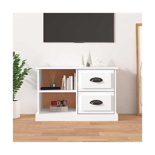 VEEKI Meuble TV, Meuble TV Suspendu, Meuble TV Industriel, Meuble TV Bois, Meuble Chambre, Convient pour Salon ou Chambre, Bl