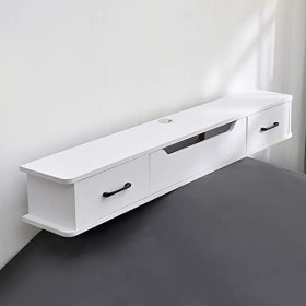 IBOWZ Meuble TV Suspendu Meuble TV Mural avec tiroir étagère Murale étagère Flottante Meuble Mural Suspendu décodeur routeur 