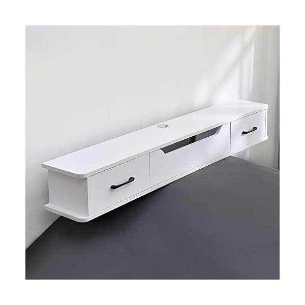 IBOWZ Meuble TV Suspendu Meuble TV Mural avec tiroir étagère Murale étagère Flottante Meuble Mural Suspendu décodeur routeur 