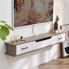IBOWZ Meuble TV Suspendu Meuble TV Mural avec tiroir étagère Murale étagère Flottante Meuble Mural Suspendu décodeur routeur 