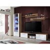 Meuble TV GALINO Design, Coloris Prunier et Blanc Brillant. Meuble Moderne et Tendance pour Votre Salon.