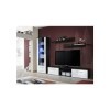 Meuble TV GALINO A Design, Coloris wengé et Blanc Brillant. Meuble Moderne et Tendance pour Votre Salon.