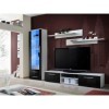 Meuble TV GALINO Design, Coloris Noir et Blanc Brillant. Meuble Moderne et Tendance pour Votre Salon.