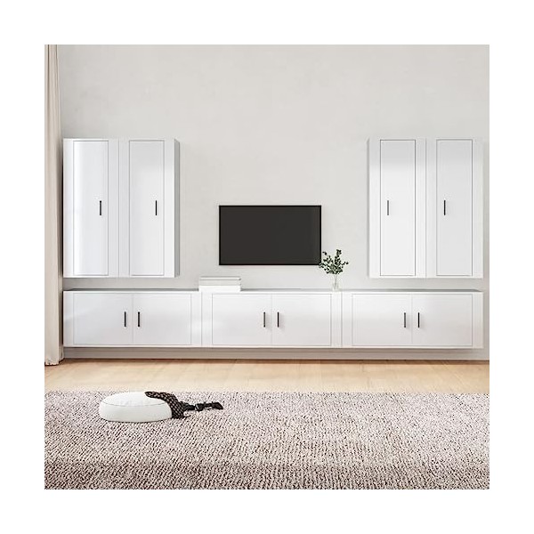 VEEKI Meuble TV, Meuble TV Suspendu, Meuble TV Industriel, Meuble TV Bois, Meuble Chambre, Convient pour Salon ou Chambre, En
