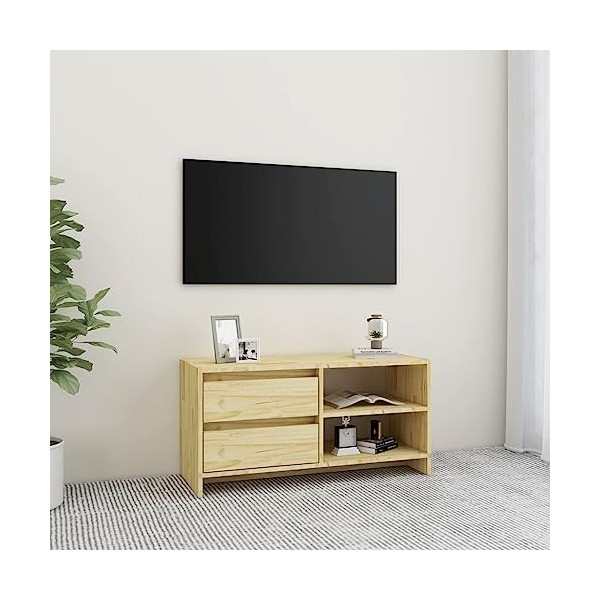 VEEKI Meuble TV, Meuble TV Suspendu, Meuble TV Industriel, Meuble TV Bois, Meuble Chambre, Convient pour Salon ou Chambre, 80
