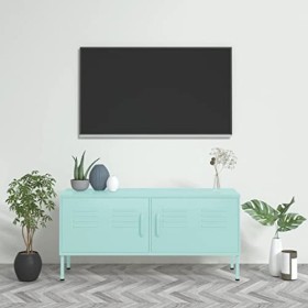AUUKIJJK Centres de divertissement et meubles TV Meuble TV Menthe 105x35x50 cm Meubles en acier