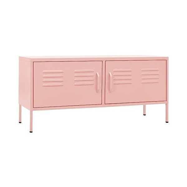 SHAPLE Meuble TV rose 105x35x50cm meuble acier