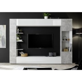 PRICE FACTORY just for you Composition de Meubles de Salon Design avec Nombreux rangements Collection Vasco. Coloris Blanc la