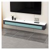 Meuble TV bas Console TV murale flottante moderne de 63 pouces avec 2 tiroirs et étagère, meuble TV peu encombrant, meuble TV