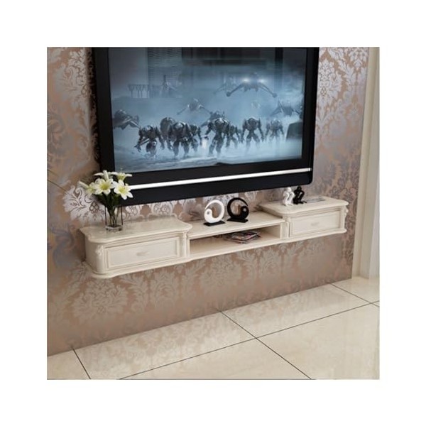 Meuble TV Suspendu Console TV Murale Moderne, Console multimédia, Centre de Divertissement Contemporain Flottant avec tiroirs