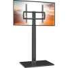 Support TV Universel sur Pied, pivotant à 80°, réglable en Hauteur, Peu encombrant pour TV, LCD, LED, OLED de 27 à 55’’, Parf