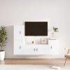 TEKEET Home Hardware Businese Meuble TV 4 pièces en bois Blanc brillant