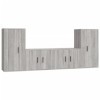 WOODEY Meuble TV 4 pièces Gris Sonoma Meuble en bois dingénierie