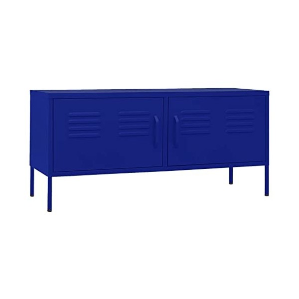 SHAPLE Meuble TV bleu marine 105 x 35 x 50 cm en acier