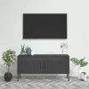 SHAPLE Meuble TV en acier Anthracite 105 x 35 x 50 cm