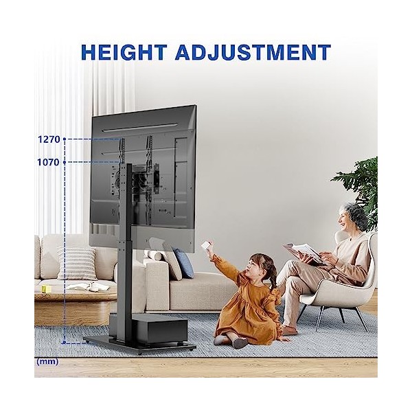 RFIVER Montage mural Support TV sur Pied Meuble TV avec Support Pivotant Cantilever pour Télés et Ecrans LCD LED de 32 à 70 P