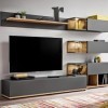 Paris Prix - Meuble TV Design Silk 240cm Gris & Naturel