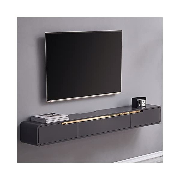 Meuble TV Flottant, Meuble TV Mural, Huche de Rangement pour Console multimédia sous TV, étagères de Composants de Stockage, 