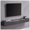 Meuble TV Flottant, Meuble TV Mural, Huche de Rangement pour Console multimédia sous TV, étagères de Composants de Stockage, 