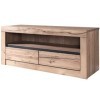 Meuble TV - Bois Massif de chêne Lombard huilé Bianco - MONTREUX 203