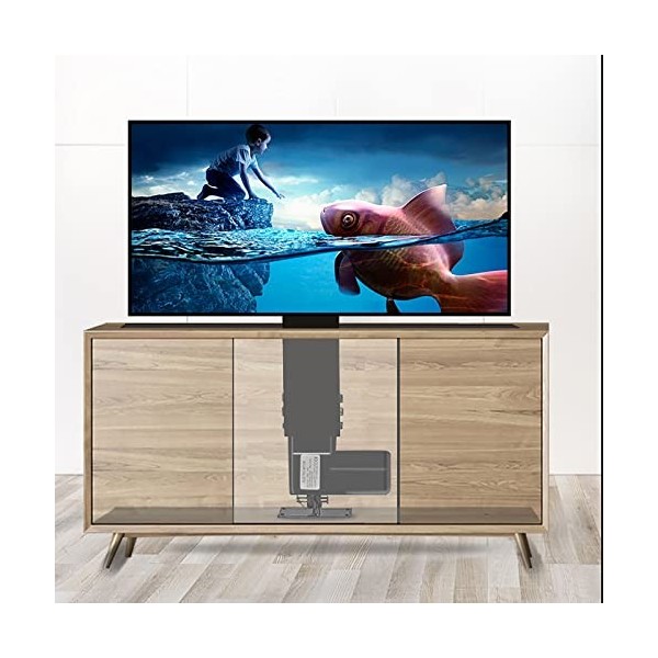 RAJYQODIS Support TV Motorisé, Ascenseur TV Motorisé pour Écrans De 14 À 32 Pouces, Réglable en Hauteur, avec Télécommande RF