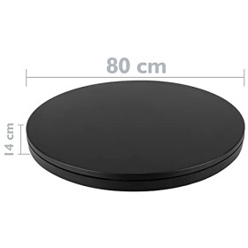 PrimeMatik - Plateau tournant Electrique 80 cm Noir et 100Kg de Charge