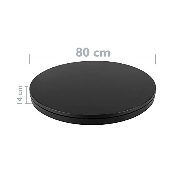PrimeMatik - Plateau tournant Electrique 80 cm Noir et 100Kg de Charge