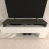 Henor Rehausse TV en Bois FSC® Double 140 x 35 x 15 cm Graphite Mat. Supporte +100 kg.