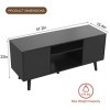 YINGTIANXIA Meuble TV moderne du milieu du siècle pour 55", console centrale de divertissement à domicile avec rangement, meu