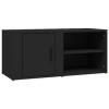 Higsose Meuble TV Salon Noir 80x31,5x36 cm Bois dingénierie Design Tendance Armoire Multimédia Grand Espace de Rangement Gar