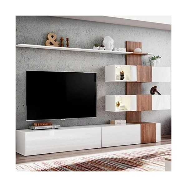 Paris Prix - Ensemble Meuble TV Design Quill 250cm Blanc